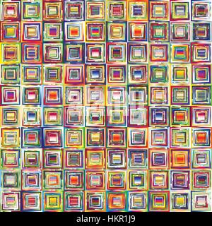 Very colorful series of squares or pixels in all the colors of the spectrum, from light to dark. Stock Vector