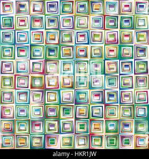 Very colorful series of squares or pixels in all the colors of the spectrum, from light to dark. Stock Vector