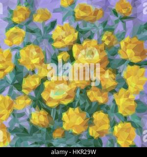 Floral Low Poly Pattern Stock Vector