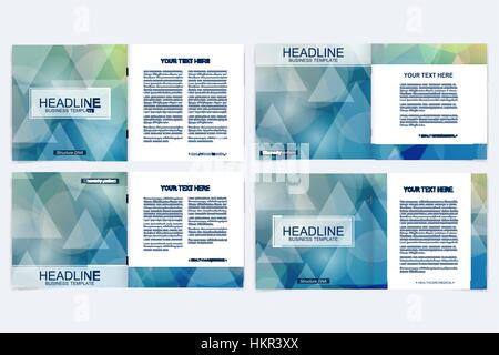 Business brochure design template. Vector flyer layout, abstract colorful polygonal background, leaflet, cover, poster. Stock Vector