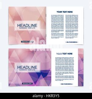 Business brochure design template. Vector flyer layout, abstract colorful polygonal background, leaflet, cover, poster. Stock Vector