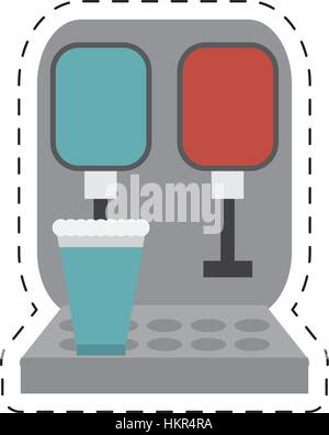 vending machine soda cinema cut line vector illustration eps 10 Stock Vector
