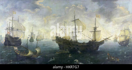 C.C. van Wieringen The Spanish Armada off the English coast Stock Photo