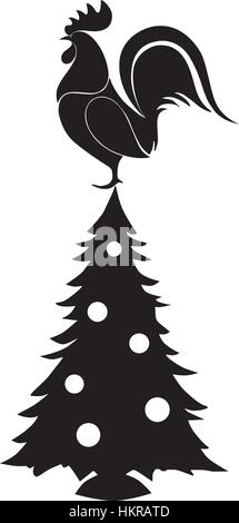 Christmas and the year of the Rooster Stock Vector