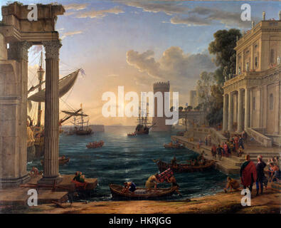 Claude Lorrain - Seaport with the Embarkation of the Queen of Sheba - WGA05002 Stock Photo