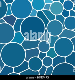 abstract vector stained-glass mosaic background - blue circles Stock Vector
