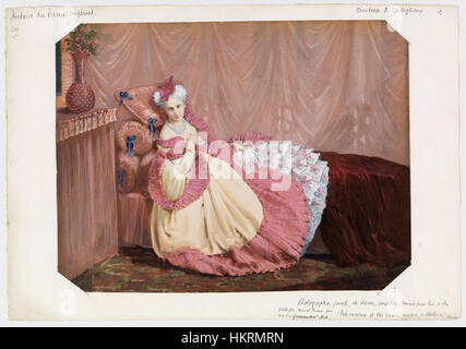 The 'Comtesse de Castiglione' is a renowned portrait painted by the artist who captured the grace and elegance of the Italian aristocrat, Virginia Oldoini. The work exemplifies mid-19th-century portraiture, reflecting the opulence of European nobility and the fashion of the time. Stock Photo