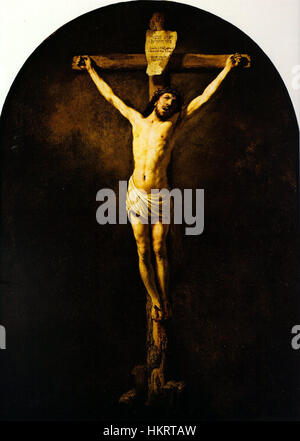 Crucifixion by Rembrandt (1631, S.Vincent du Mas-d'Agenais Stock Photo ...