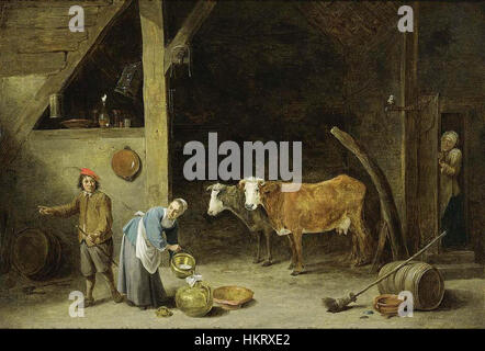 David Teniers (II) - A Barn Interior - WGA22062 Stock Photo