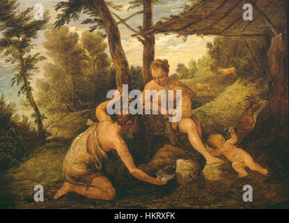 This scene from the biblical story of Adam and Eve depicts the first ...