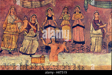 Dura Europos fresco Moses from river Stock Photo