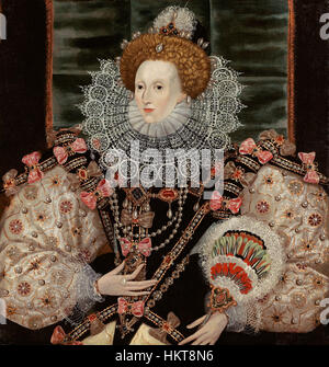 The portrait of Queen Elizabeth I by George Gower showcases the monarch ...