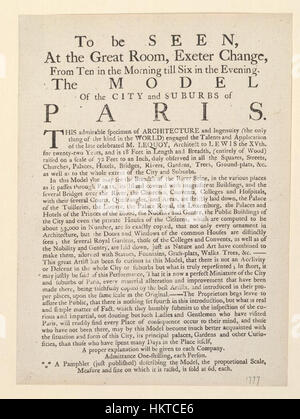 Bodleian Libraries, Handbill of Great Room, Exeter Change, 1777 Stock Photo