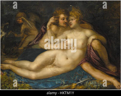 Frans Badens (Attr.) - Mars and Venus with Cupid Stock Photo