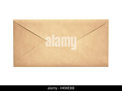 Old narrow letter envelope isolated Stock Photo