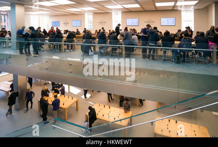 Apple retail store selling iPhones, iPads and more in sleekly designed  spaces. located in Westfield UTC. with pedestrians passing by outside the  store. La Jolla. San Diego, California, USA. March 23rd, 2019