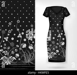 Vector seamless vertical pattern with Decorative ornament, hand drawn texture for clothes, bedclothes, invitation, card design etc. Stock Vector