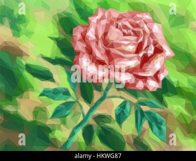 Flower Rose, Low Poly Stock Vector Image & Art - Alamy