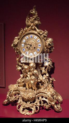 Gilded bronze mantel clock Stock Photo