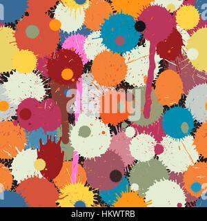 Vector seamless tile of colorful paint drops Stock Vector