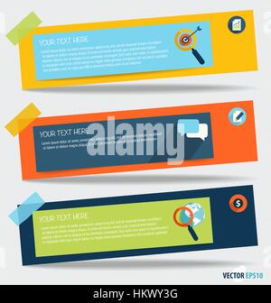 Modern Flat design vector illustration concept. Business working elements for web design, business, finance, e-commerce, seo optimizations, mobile app Stock Vector