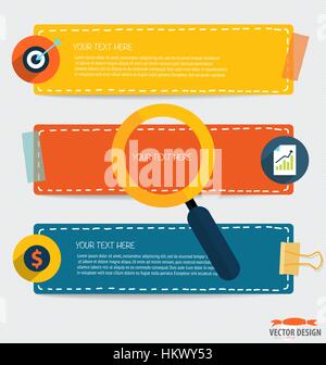 Business working elements for web design, business, finance, e-commerce, seo optimizations, mobile applications, social networks. Modern Flat design v Stock Vector