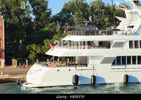 Luxury mega helicopter superyacht Samar, IMO 1008190 Stock Photo