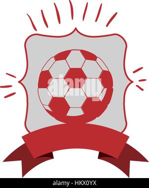 monochrome frame with football ball and ribbon Stock Vector Image & Art ...
