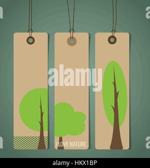 Nature banner, Eco organic labels and tags set. Vector illustration. Stock Vector