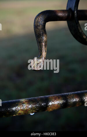 old metal gate handle Stock Photo