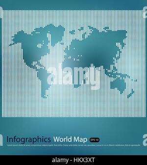 Dotted world map. Vector illustration. Stock Vector