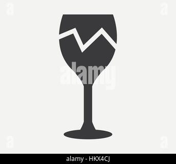 Broken glass icon Stock Vector
