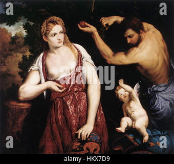 Paris Bordone - Venus and Mars with Cupid - WGA02463 Stock Photo