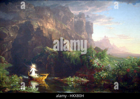 The Voyage of Life- Childhood-1842-Thomas Cole Stock Photo