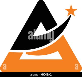 Triangle Swoosh Star Letter A G Stock Vector