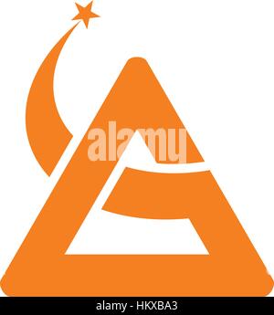 Triangle Swoosh Star Letter A G Stock Vector
