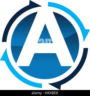 Process Planner Center Letter A Stock Vector