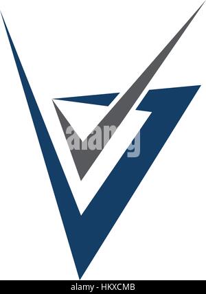 Modern Logo Solution Letter B V Stock Vector