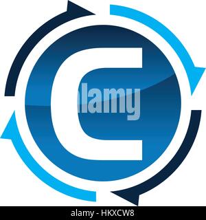 Process Planner Center Letter C Stock Vector