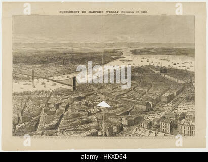 Brooklyn Museum - Birds-Eye View of the Southern-End of New York and Brooklyn - Theodore Russell Davis Stock Photo