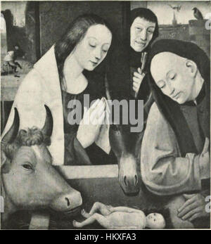 This Nativity painting portrays the birth of Jesus Christ, depicting ...