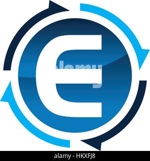 Process Planner Center Letter E Stock Vector