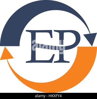 Process Planner Center Letter EP Stock Vector