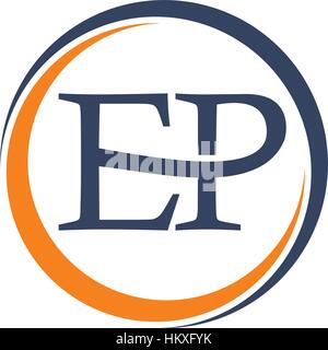 Process Planner Center Letter EP Stock Vector