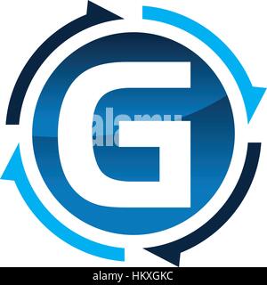 Process Planner Center Letter G Stock Vector