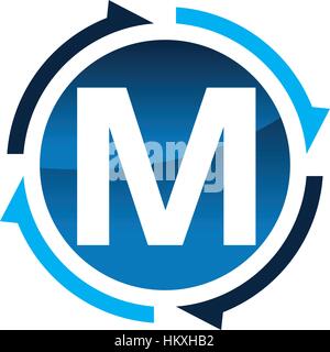 Process Planner Center Letter M Stock Vector