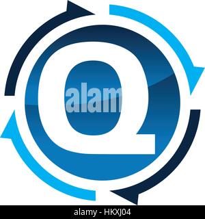 Process Planner Center Letter Q Stock Vector
