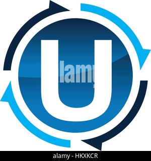 Process Planner Center Letter U Stock Vector