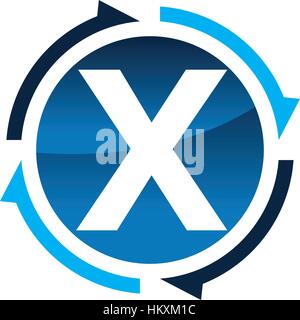 Process Planner Center Letter X Stock Vector