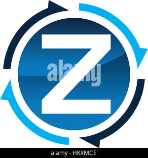Process Planner Center Letter Z Stock Vector